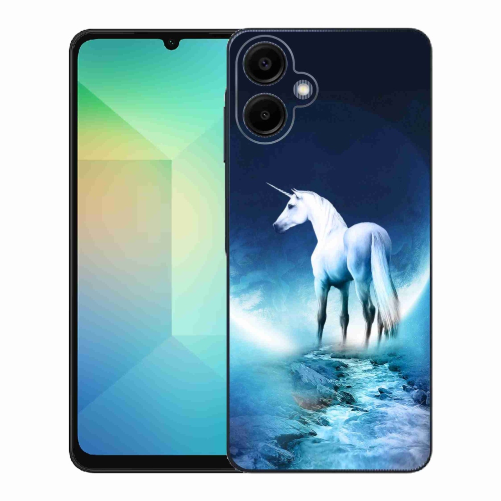 Gélový kryt mmCase na Samsung Galaxy A06 4G - biely jednorožec