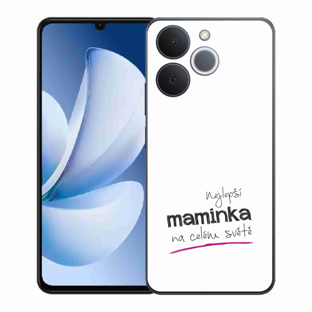 Gélový kryt mmCase na Realme Note 70T - najlepšia mamička 4 biele pozadie
