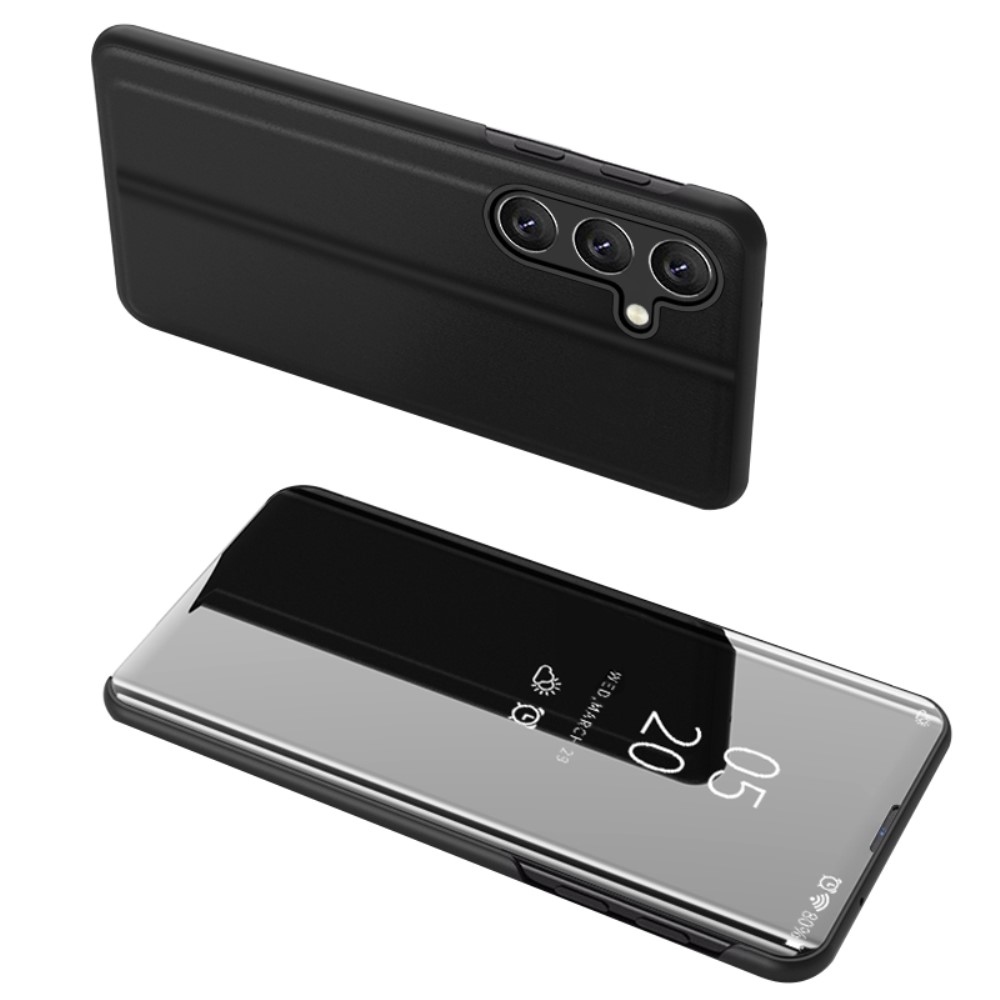 Clear zatvárací kryt s priehľadným predkom na Samsung Galaxy A35 5G - čierny
