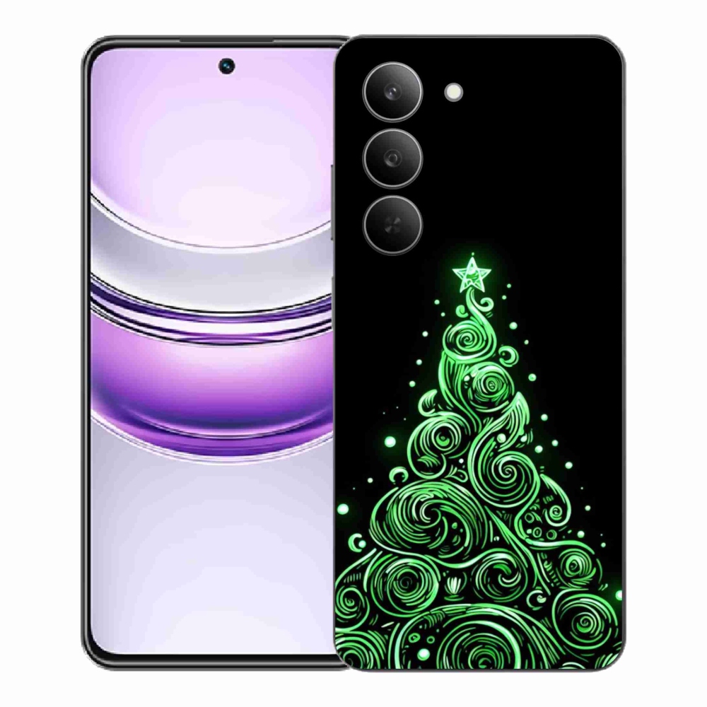 Gélový kryt mmCase na Realme 14x 5G - neónový vianočný stromček 3