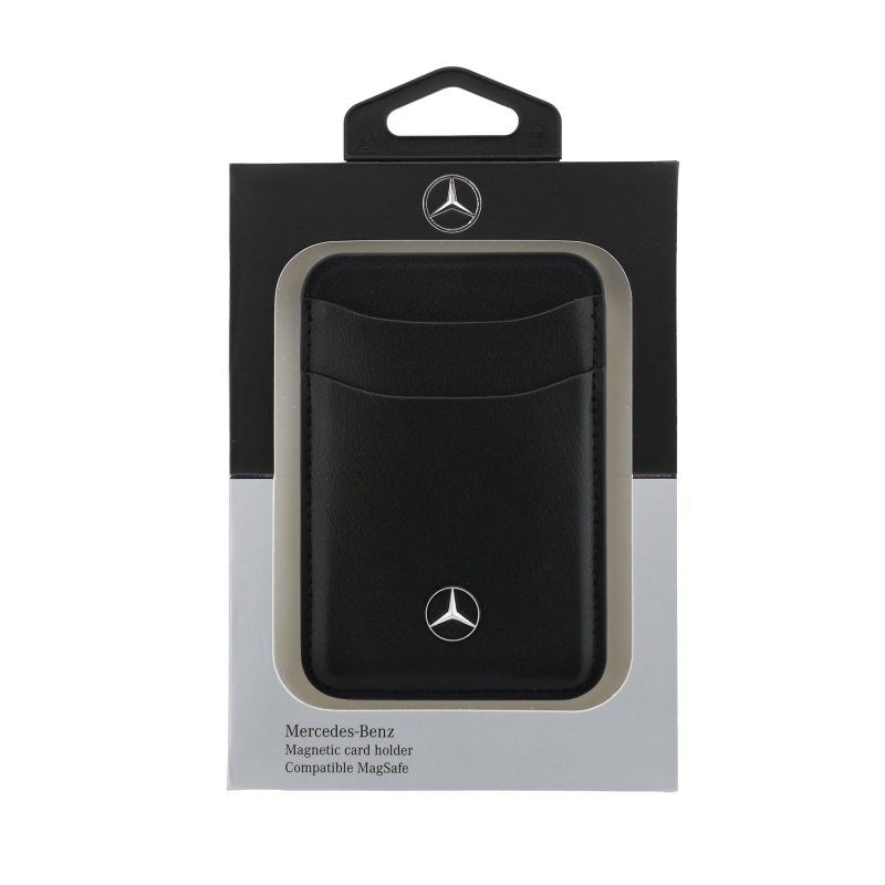 Mercedes PU kožené puzdro na karty MagSafe Wallet Black