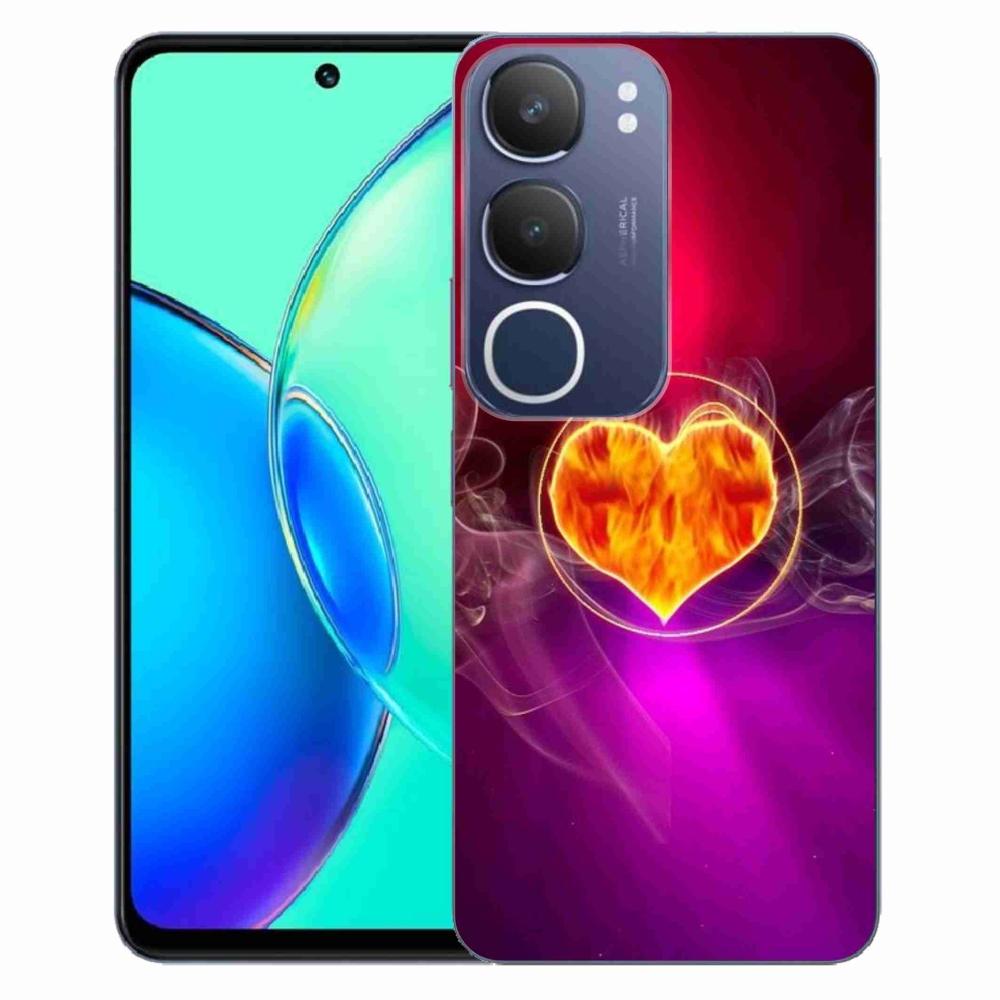 Gélový kryt mmCase na Vivo Y19s - ohnivé srdce