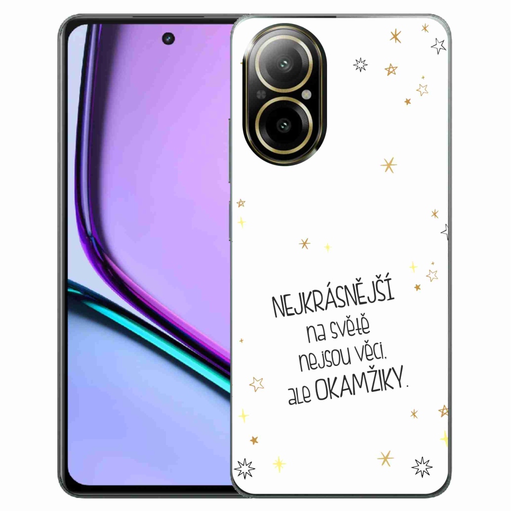 Gélový kryt mmCase na Realme C67 - citát 4 biele pozadie