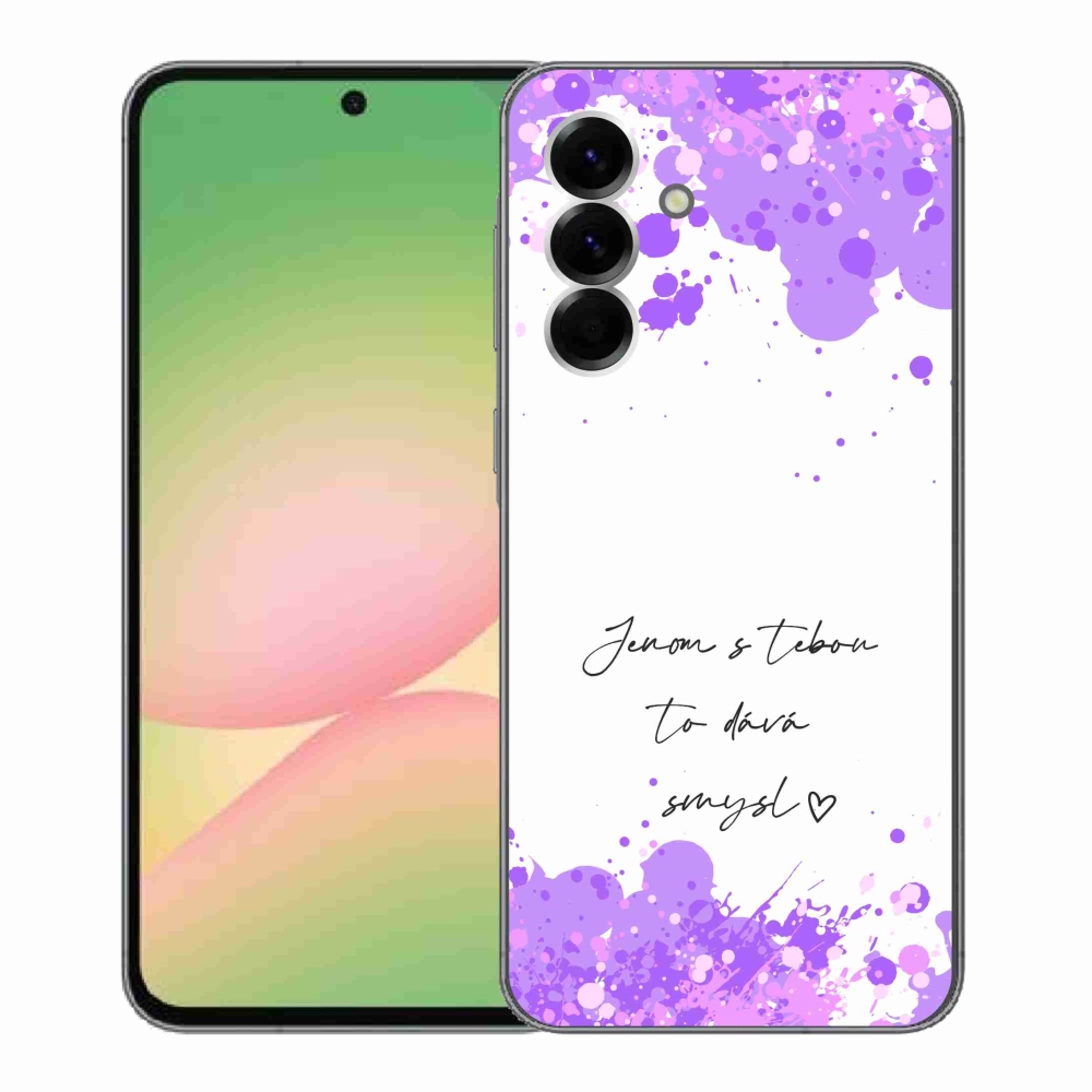 Gélový kryt mmCase na Samsung Galaxy A56 5G - zamilovaný text biele pozadie