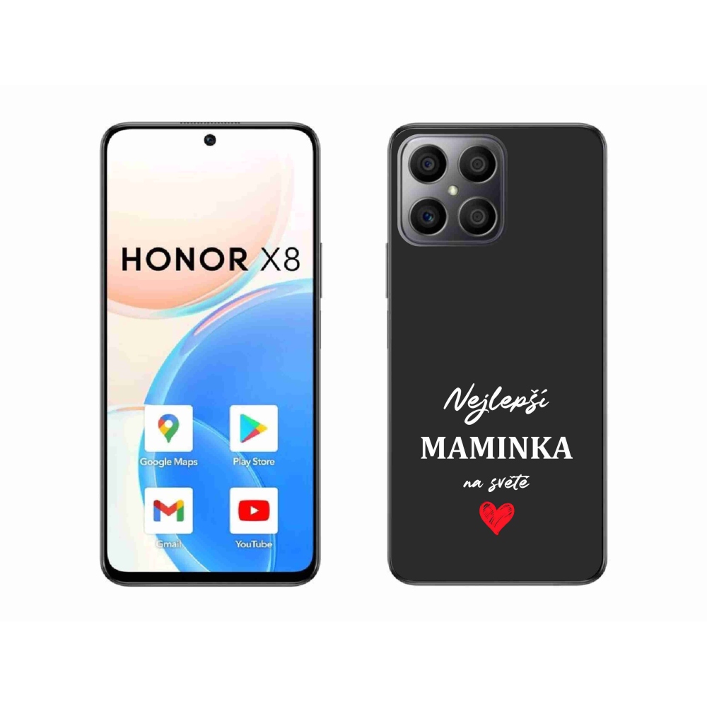Gélový kryt mmCase na Honor X8 4G - najlepšia mamička 1 čierne pozadie