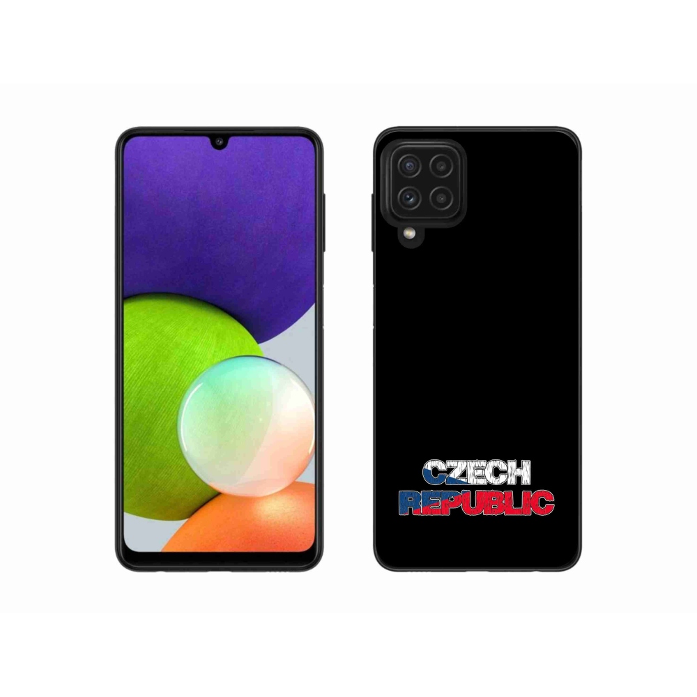 Gélový kryt mmCase na Samsung Galaxy A22 4G - Czech Republic čierne pozadie