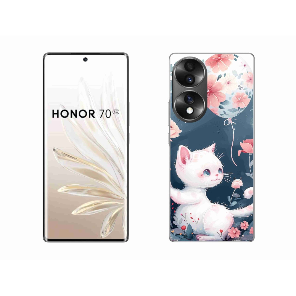 Gélový kryt mmCase na Honor 70 - mačiatko s balónikom