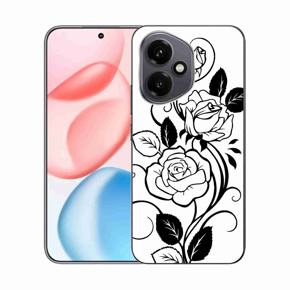 Gélový kryt mmCase na Honor 400 - čiernobiela ruža