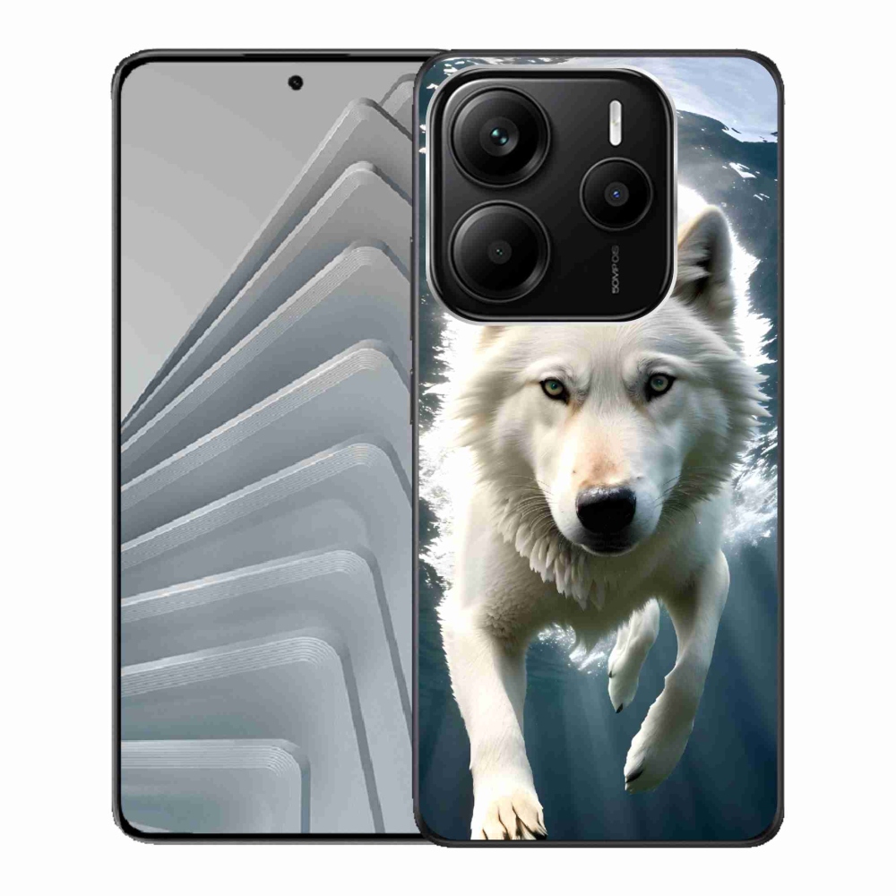 Gélový kryt mmCase na Xiaomi Redmi Note 14 5G - biely vlk