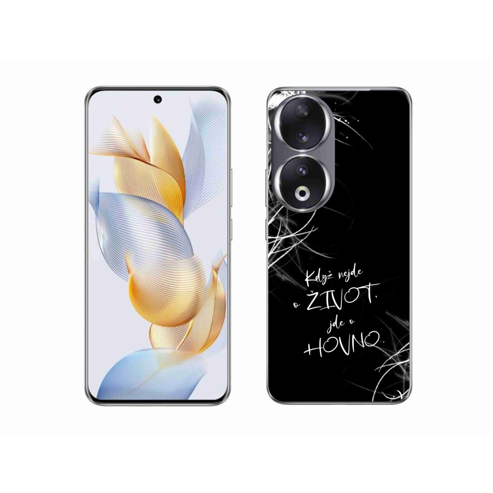 Gélový kryt mmCase na Honor 90 - vtipný text 16 čierne pozadie