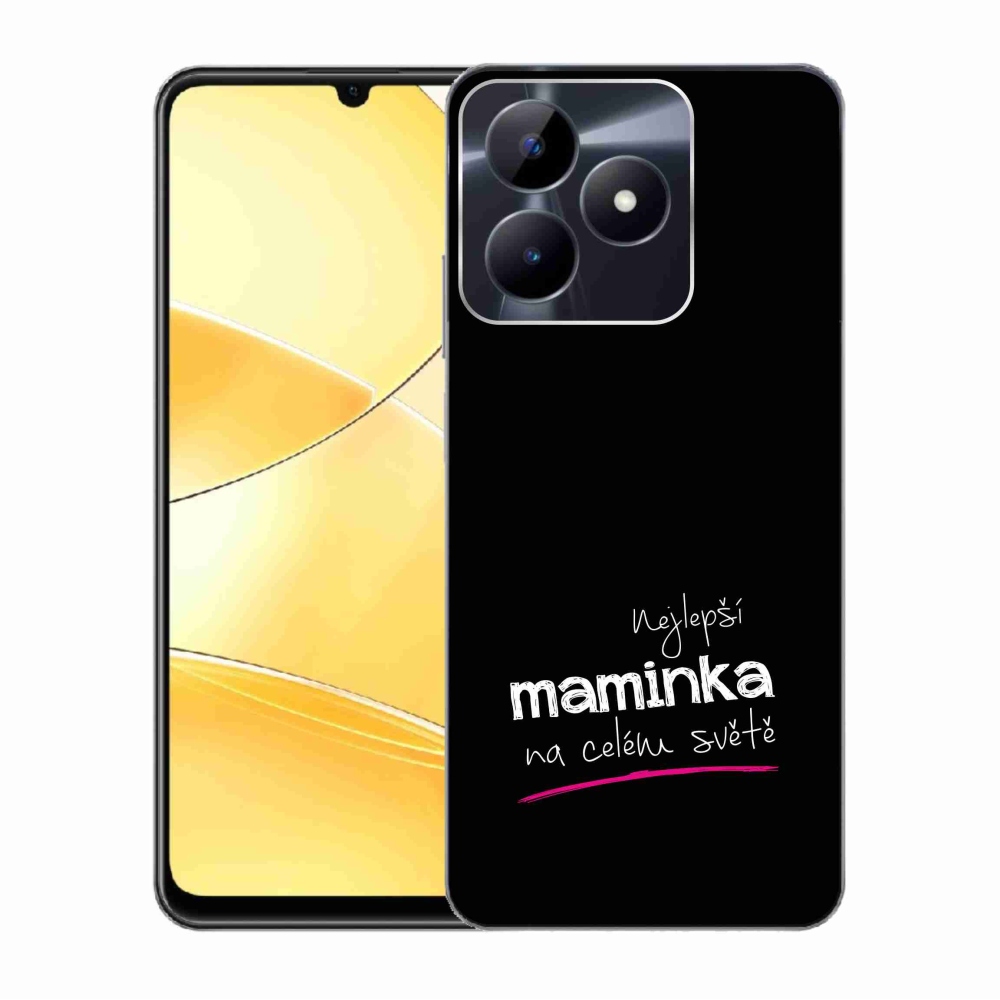 Gélový kryt mmCase na Realme C51/C53 - najlepšia mamička 4 čierne pozadie