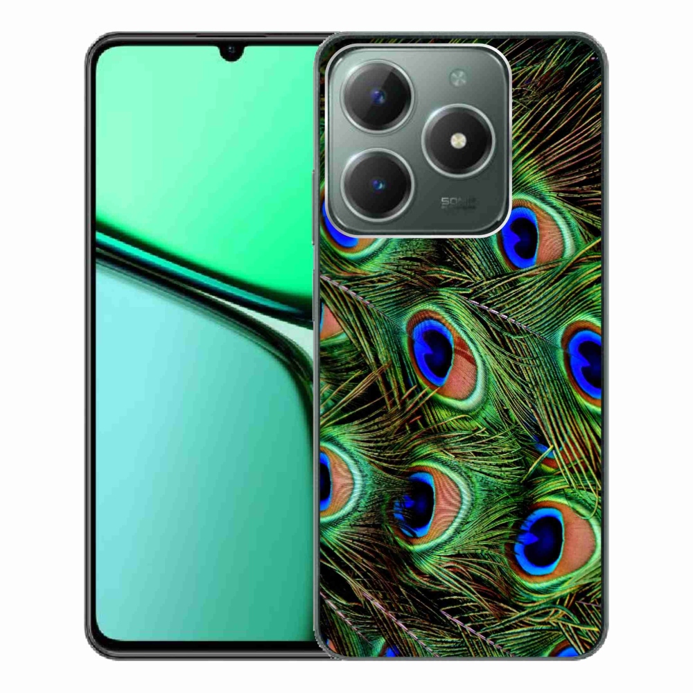 Gélový kryt mmCase na Realme C61 - pávie perie