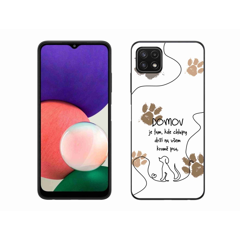 Gélový kryt mmCase na Samsung Galaxy A22 5G - psí motív biele pozadie
