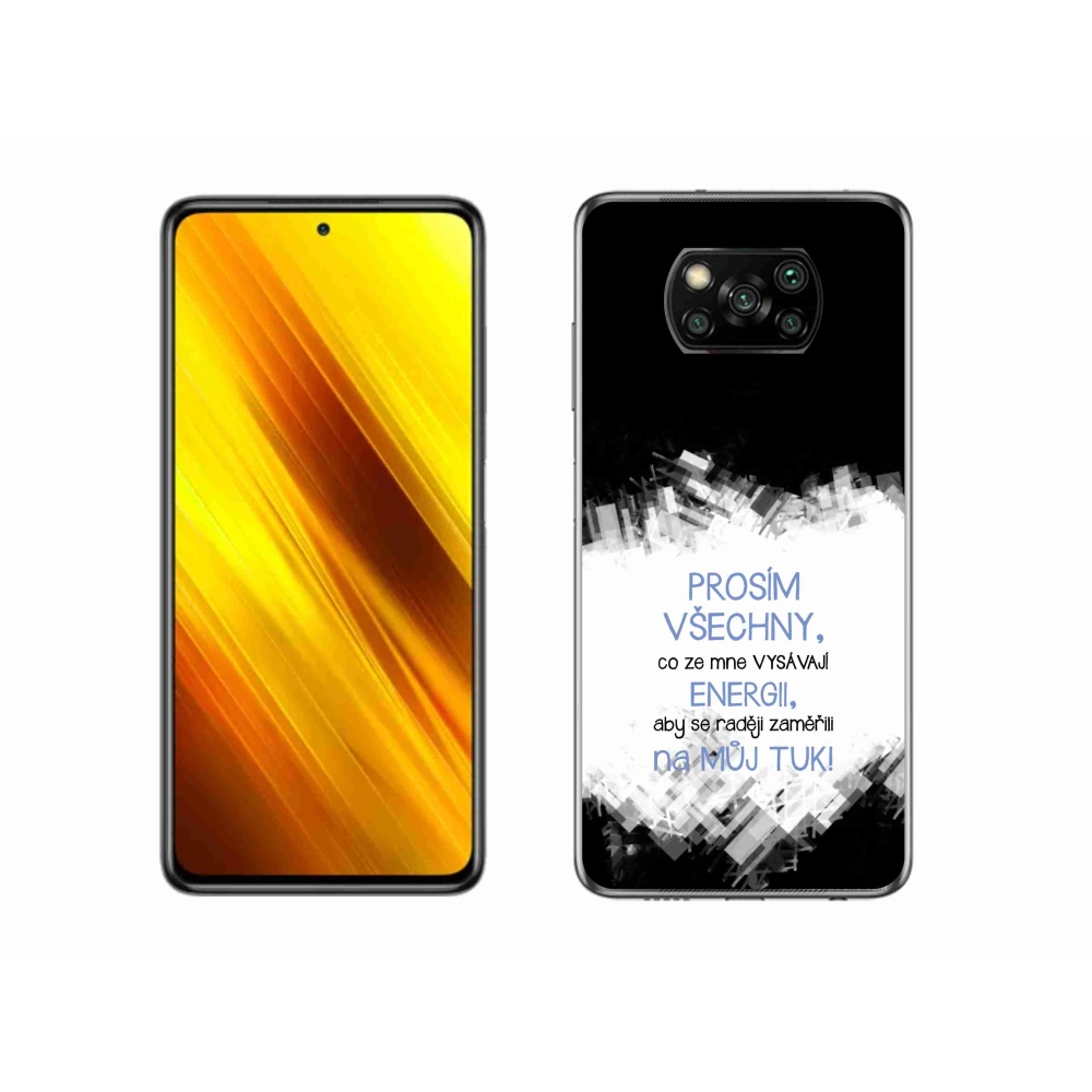 Gélový kryt mmCase na Xiaomi Poco X3 Pro - vtipný text 1 modrý
