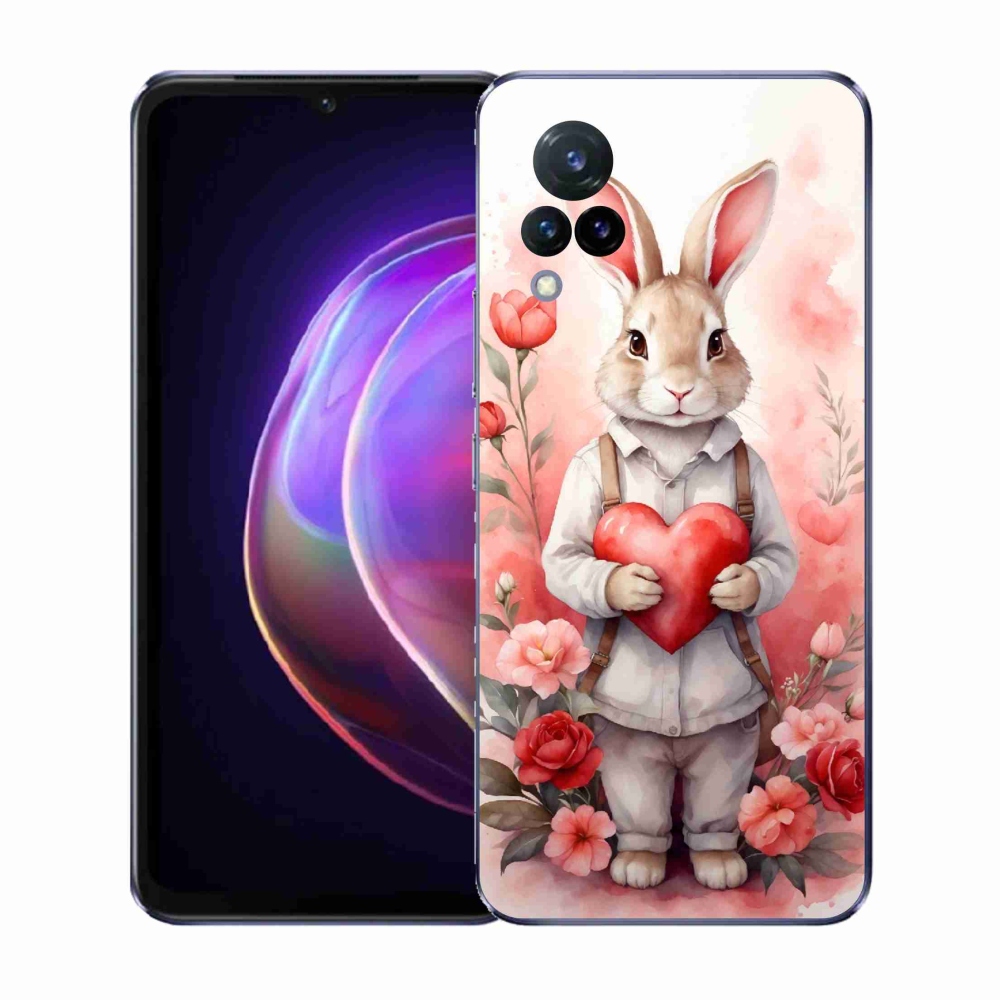 Gélový kryt mmCase na Vivo V21 4G/5G - zajac so srdiečkom