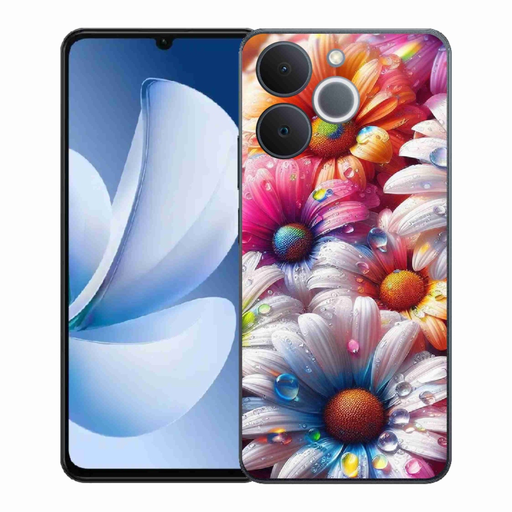 Gélový kryt mmCase na Realme Note 70T - farebné margaréty
