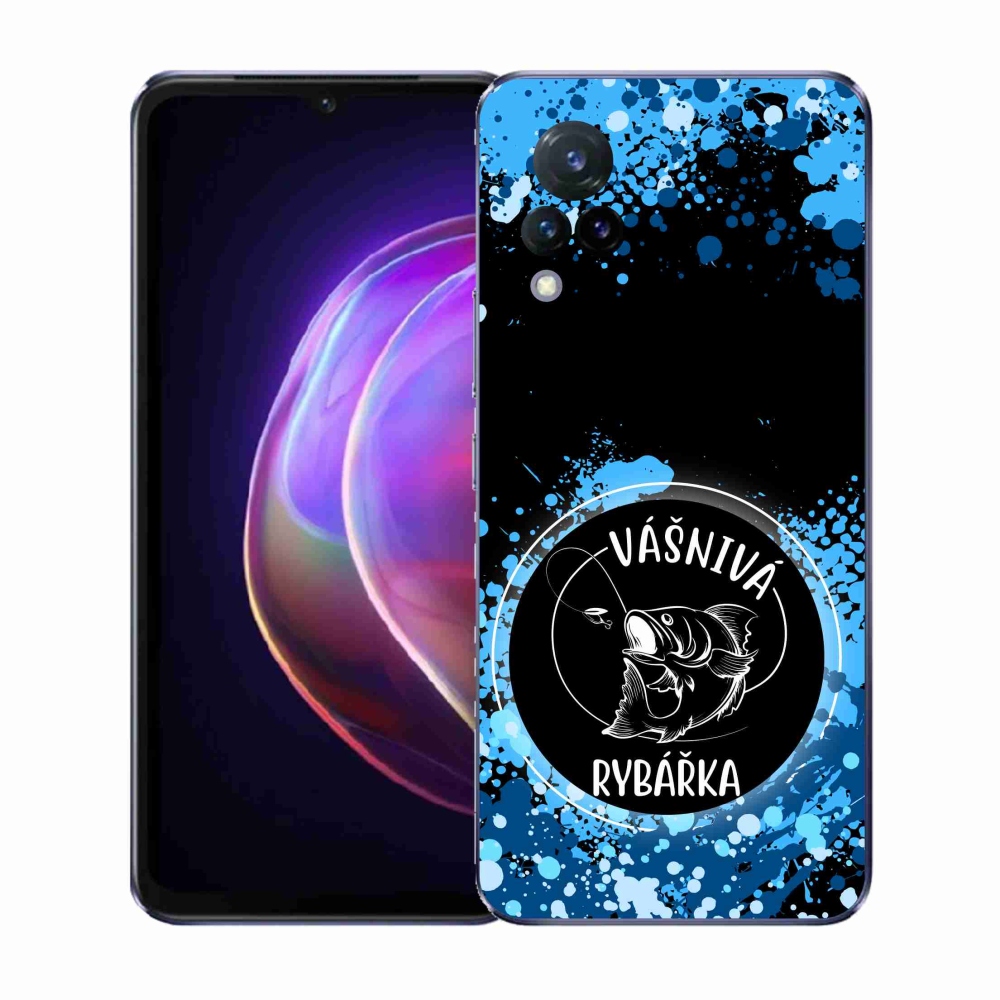 Gélový kryt mmCase na Vivo V21 4G/5G - vášnivá rybárka čierne pozadie