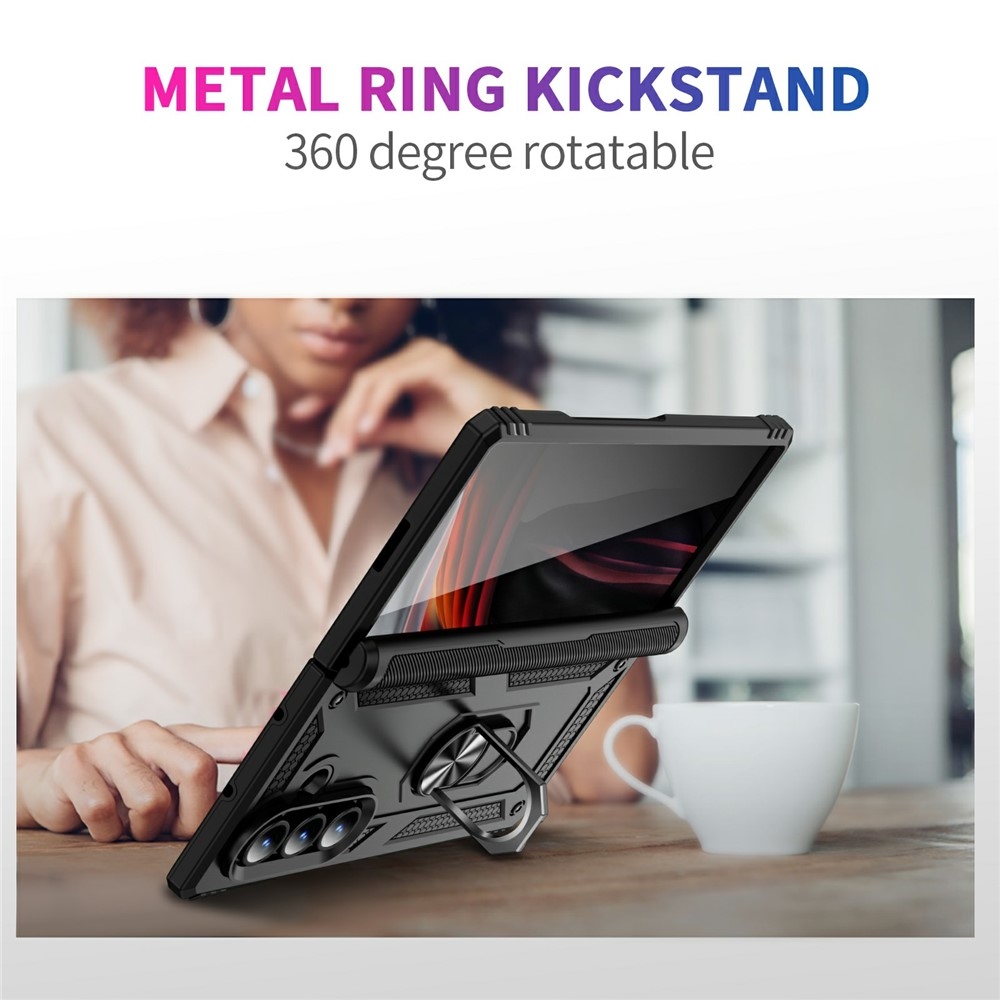 Ring odolný kryt na Samsung Galaxy Z Fold7 5G - čierny