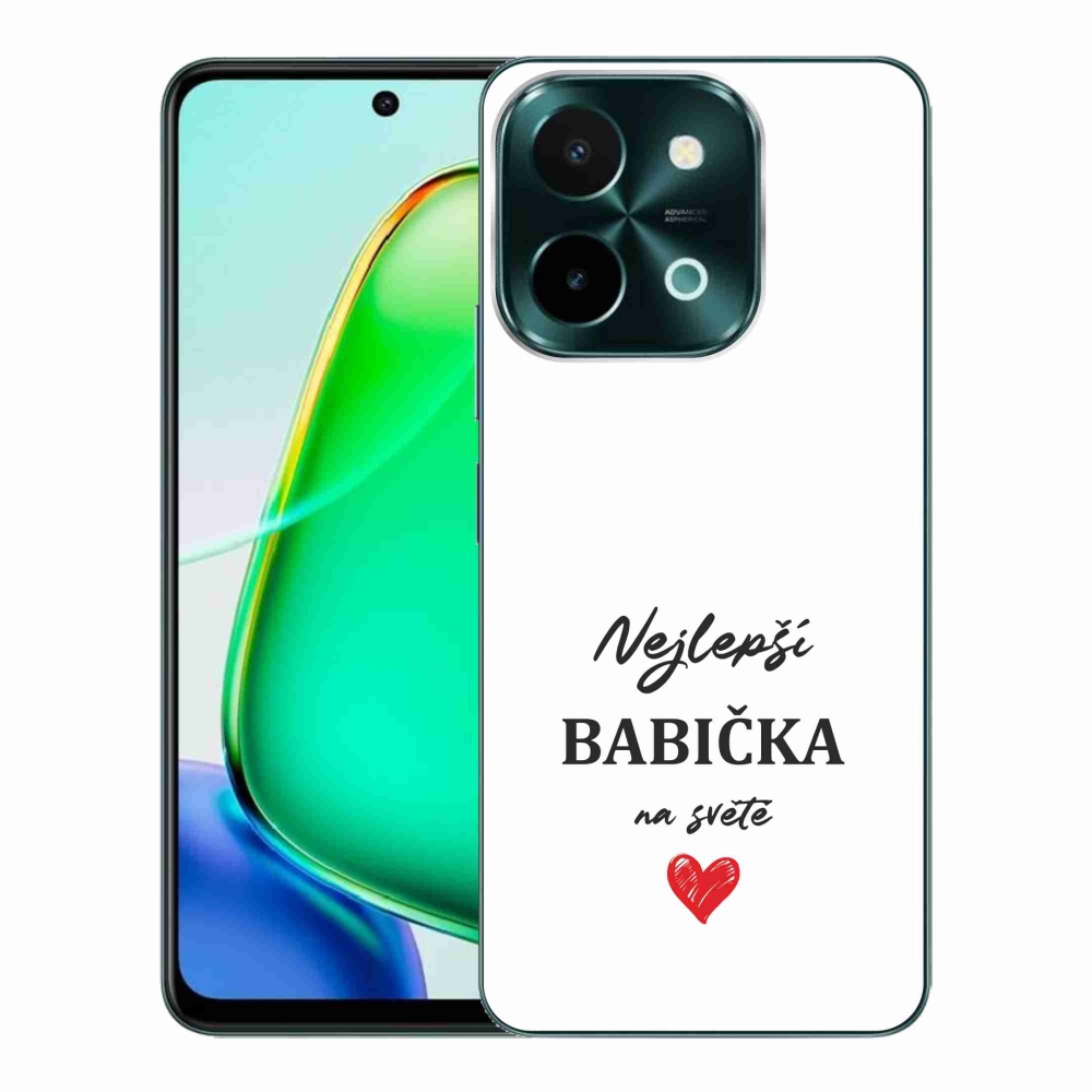 Gélový kryt mmCase na Vivo Y28 - najlepšia babička 1 biele pozadie