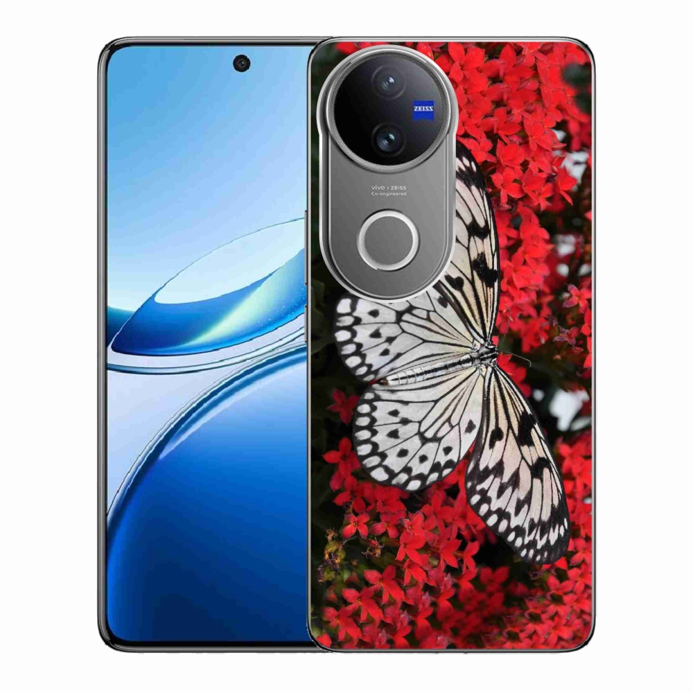 Gélový kryt mmCase na Vivo V50 5G - čiernobiely motýľ 1