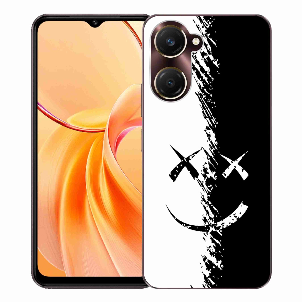 Gélový kryt mmCase na Vivo Y28s 5G - čiernobiely smajlík