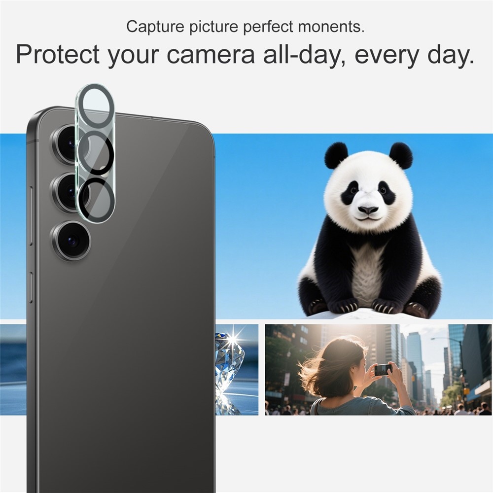 IMK sklo šošovky fotoaparátu na Samsung Galaxy S25 FE - čierne krúžky