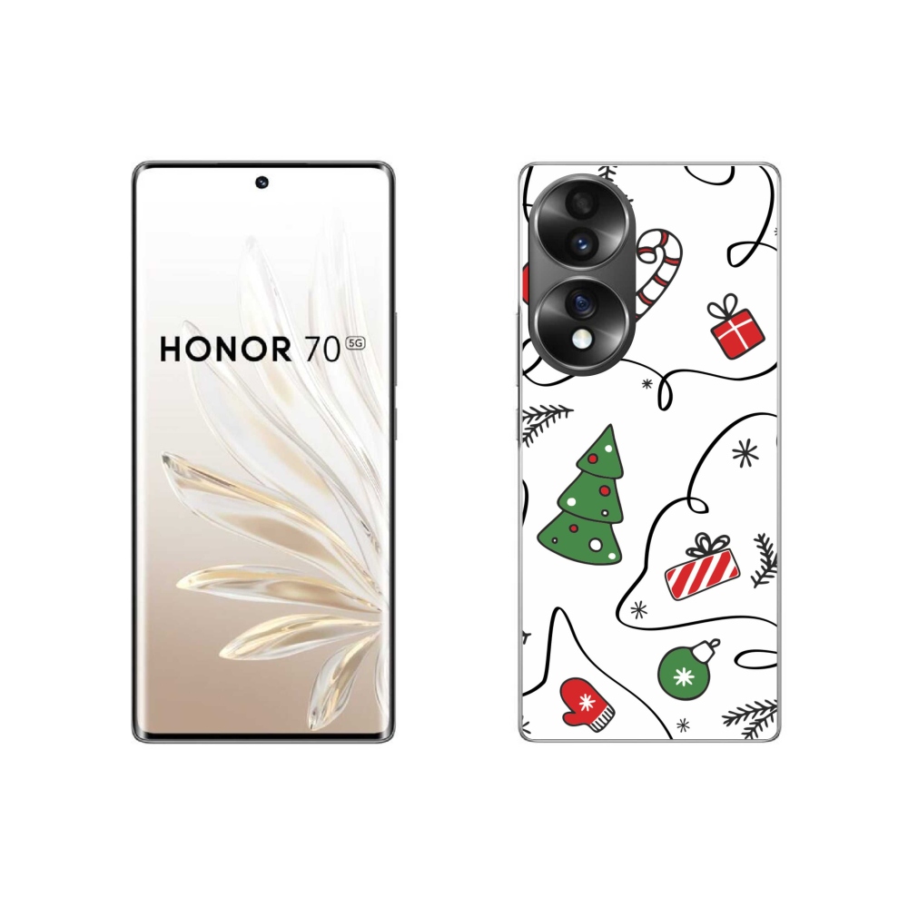 Gélový kryt mmCase na Honor 70 - vianočné motívy