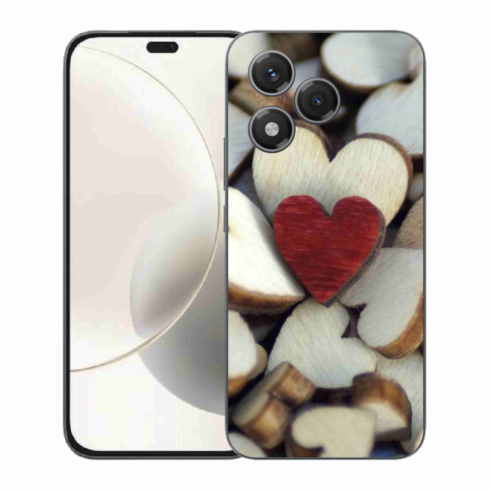 Gélový kryt mmCase na Honor 400 Lite - gravírované červené srdce