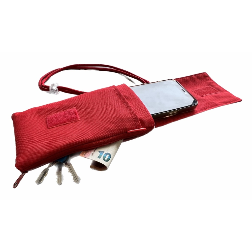 Univerzálne látkové púzdro Swissten Pocket 6,8 so šnúrkou - červené