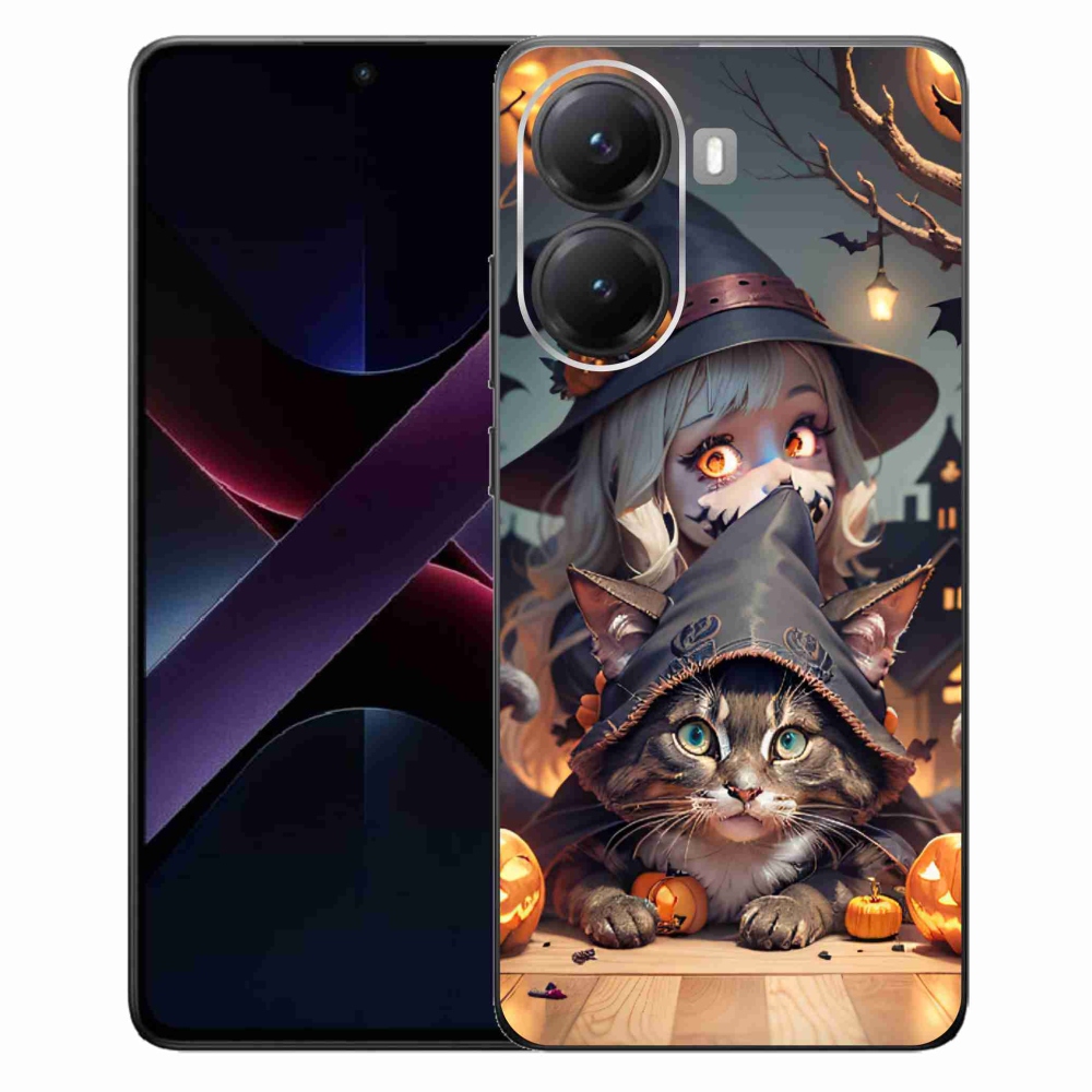 Gélový kryt mmCase na Xiaomi Poco X7 Pro 5G - čarodejnica s mačkou