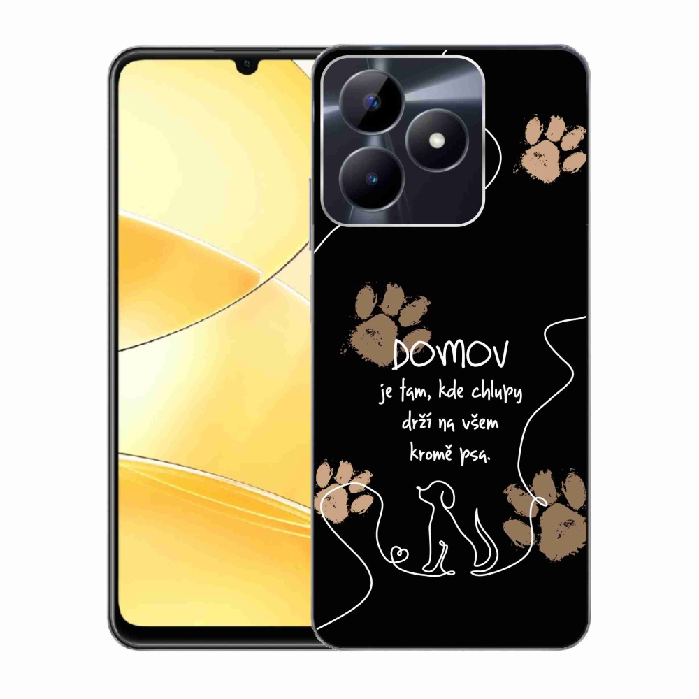 Gélový kryt mmCase na Realme C51/C53 - psí motív čierne pozadie