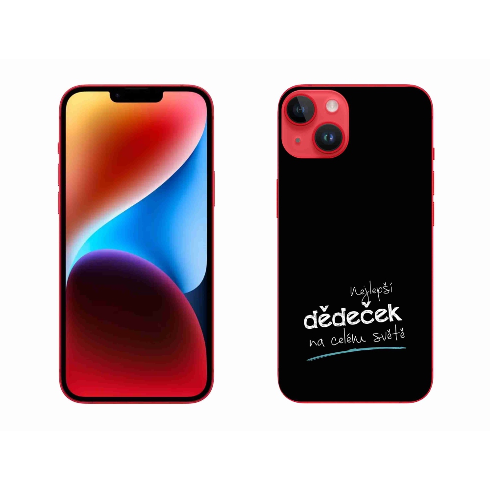 Gélový kryt mmCase na iPhone 14 Plus - najlepší dedko 3 čierne pozadie