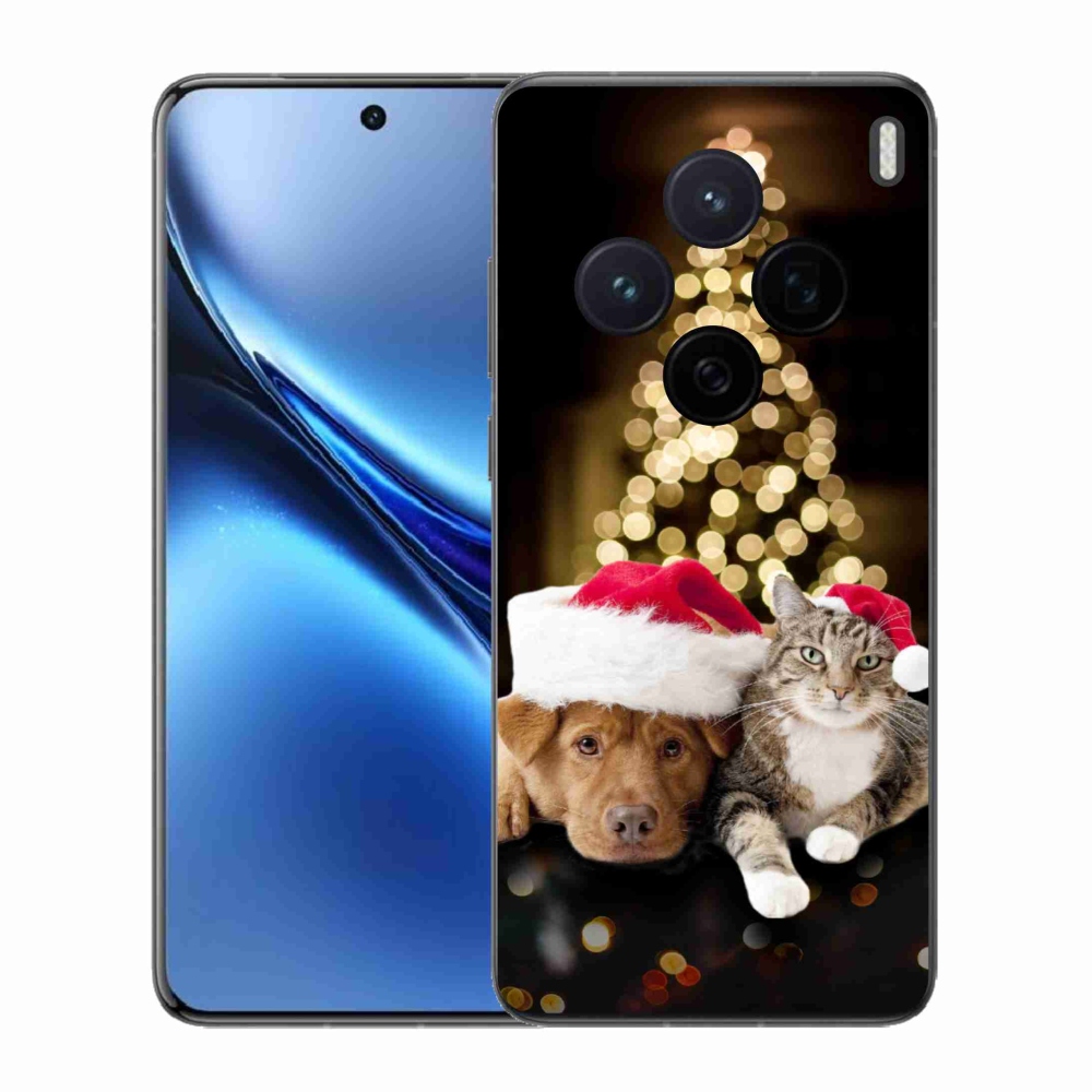 Gélový kryt mmCase na Vivo X200 5G - vianočný pes a mačka