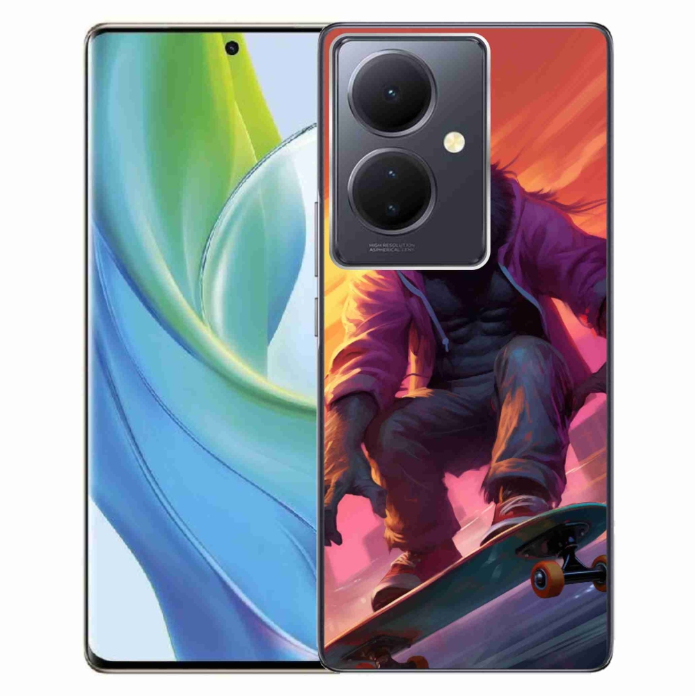 Gélový kryt mmCase na Vivo V29 Lite 5G - gorila na skateboarde