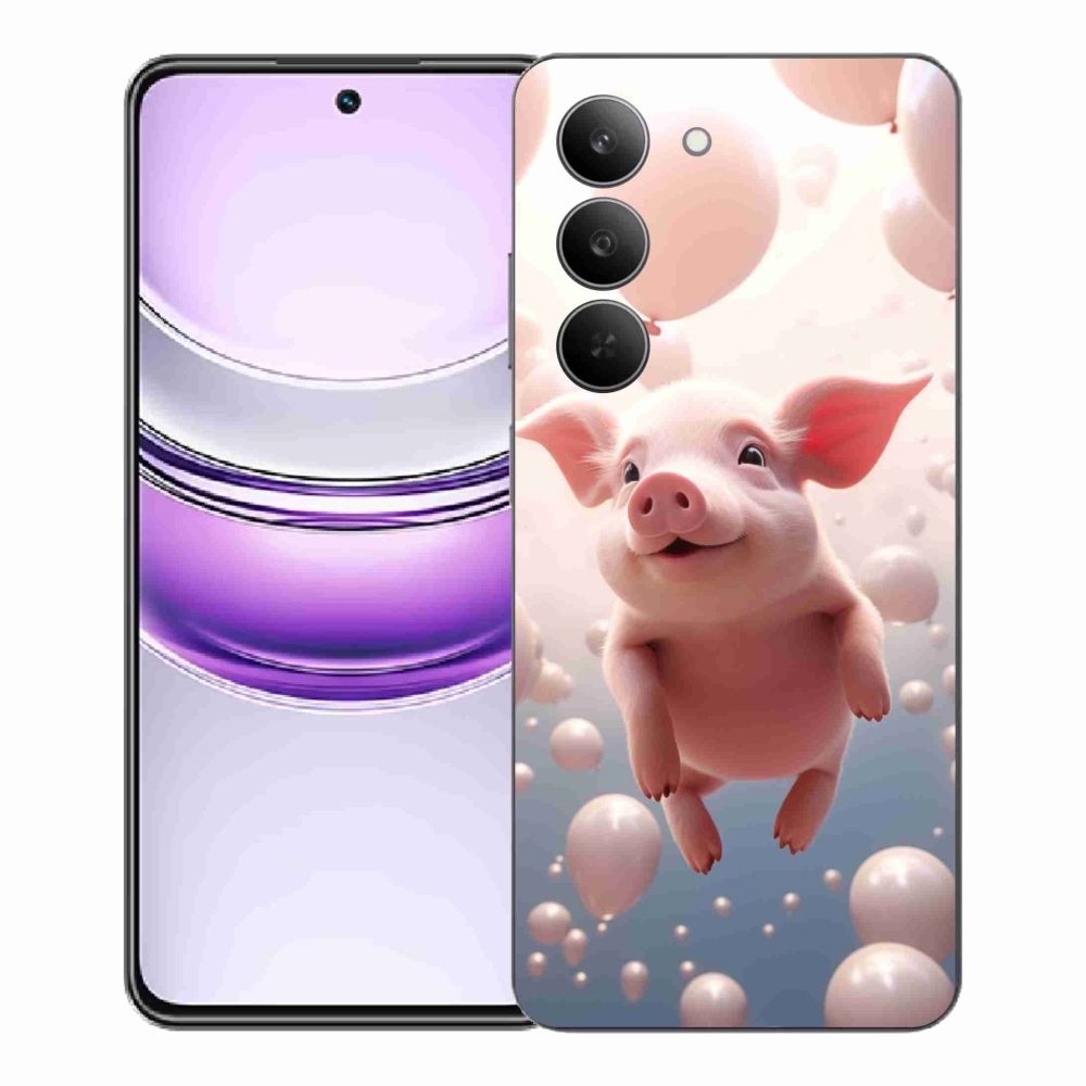 Gélový kryt mmCase na Realme 14x 5G - prasiatko s balónikmi