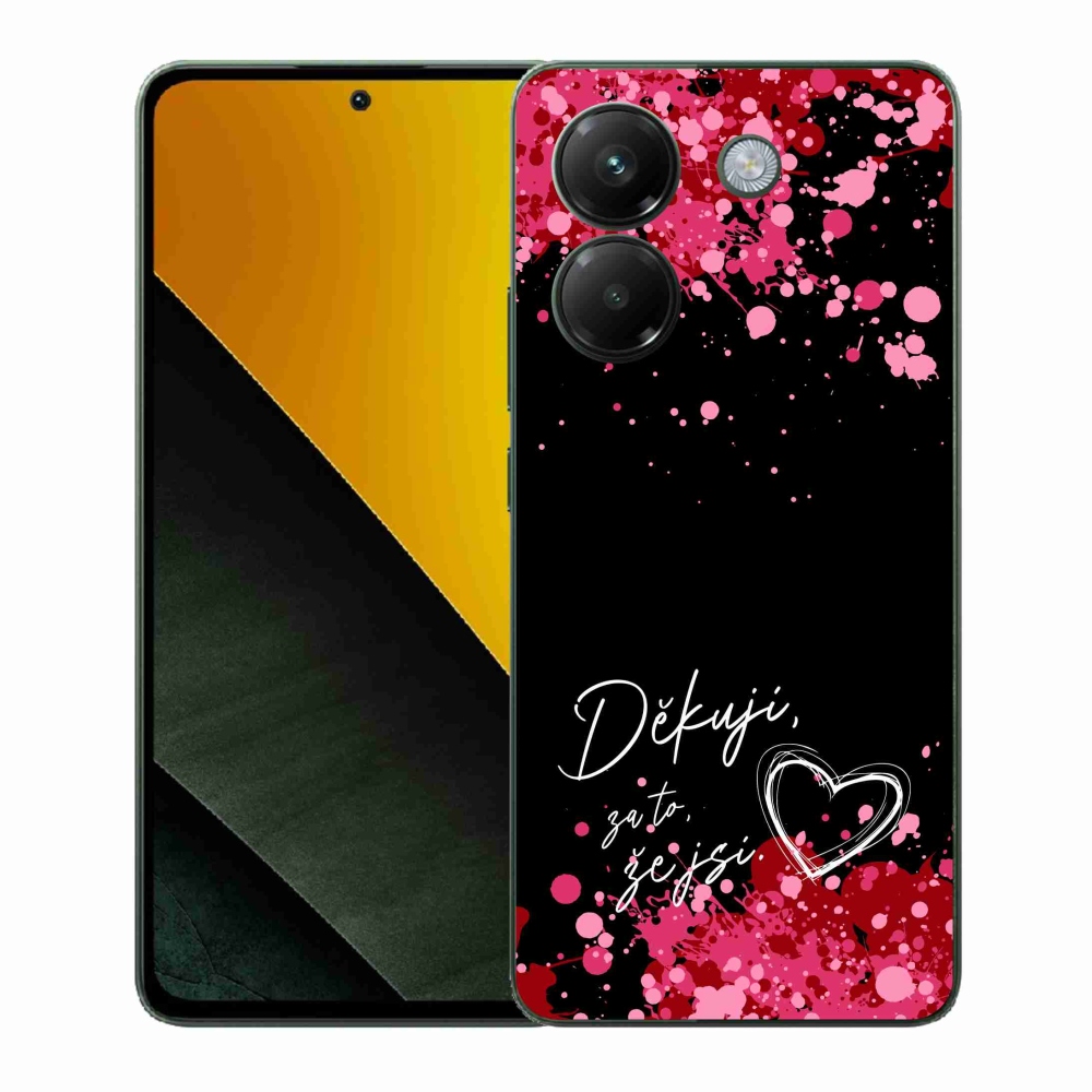 Gélový kryt mmCase na Xiaomi Poco M7 Pro 5G - zamilovaný text 2 čierne pozadie