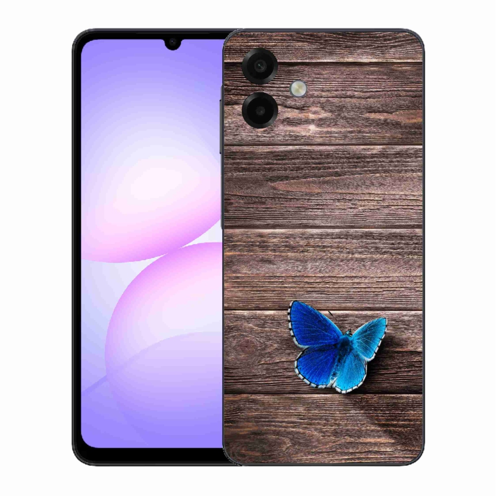 Gélový kryt mmCase na Samsung Galaxy A07 4G - modrý motýľ 1