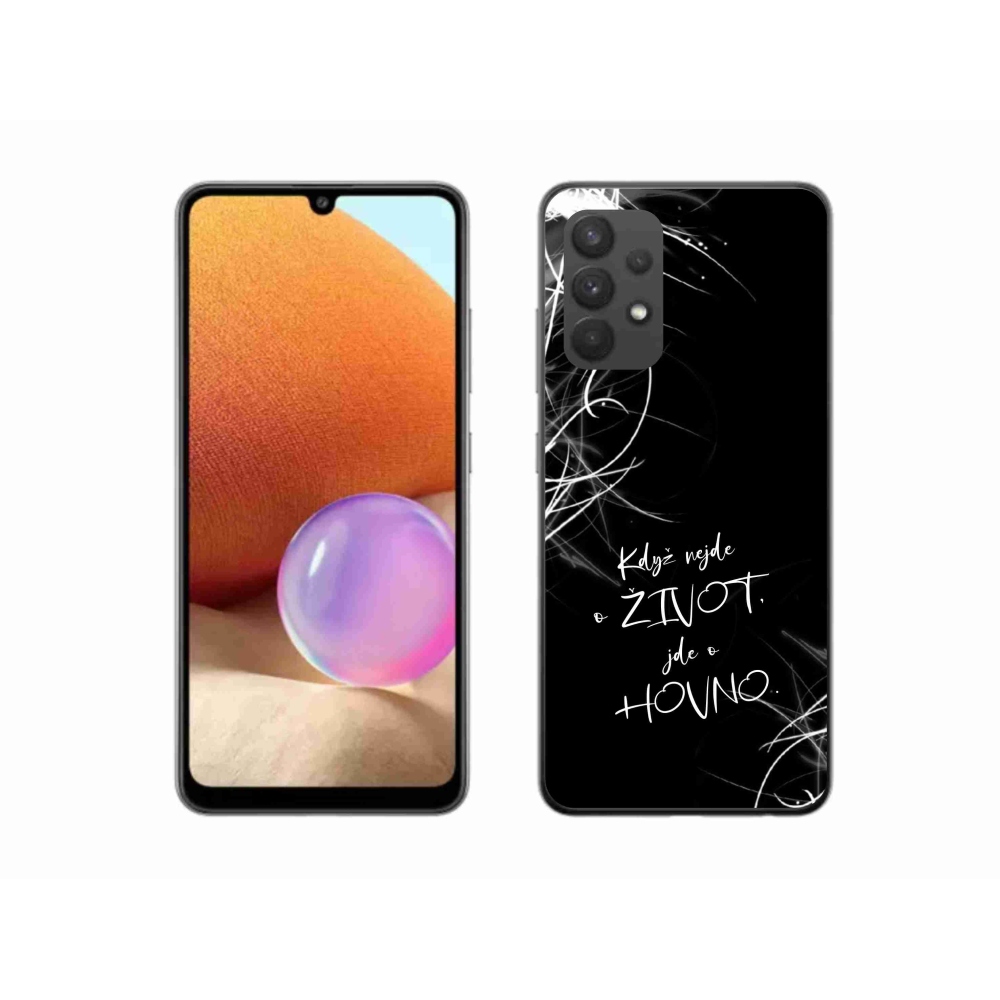 Gélový kryt mmCase na Samsung Galaxy A32 4G - vtipný text 16 čierne pozadie