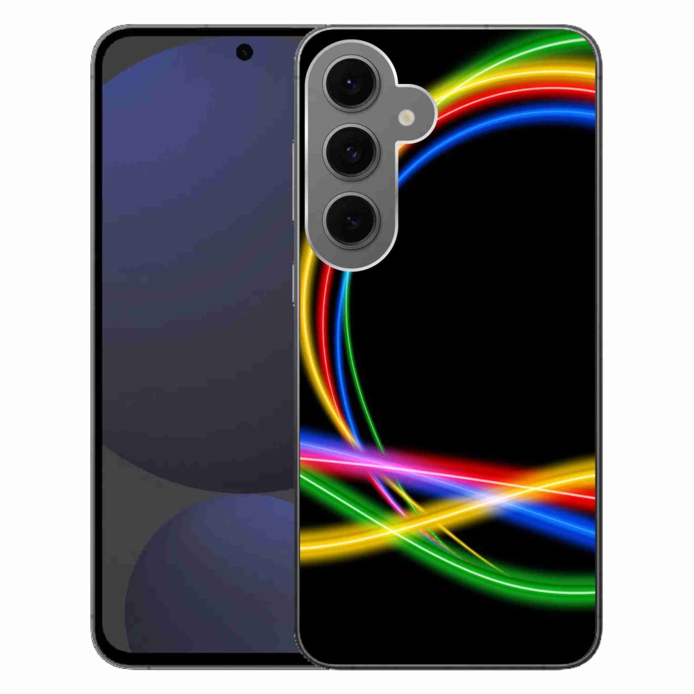 Gélový obal mmCase na Samsung Galaxy S24 FE - neónové kruhy