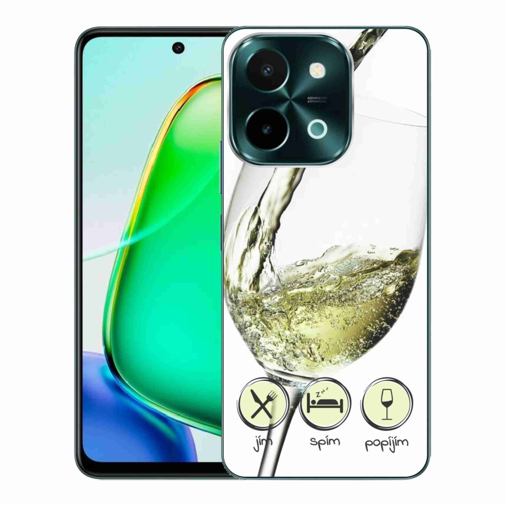 Gélový obal mmCase na Vivo Y28 - pohár vína bielej
