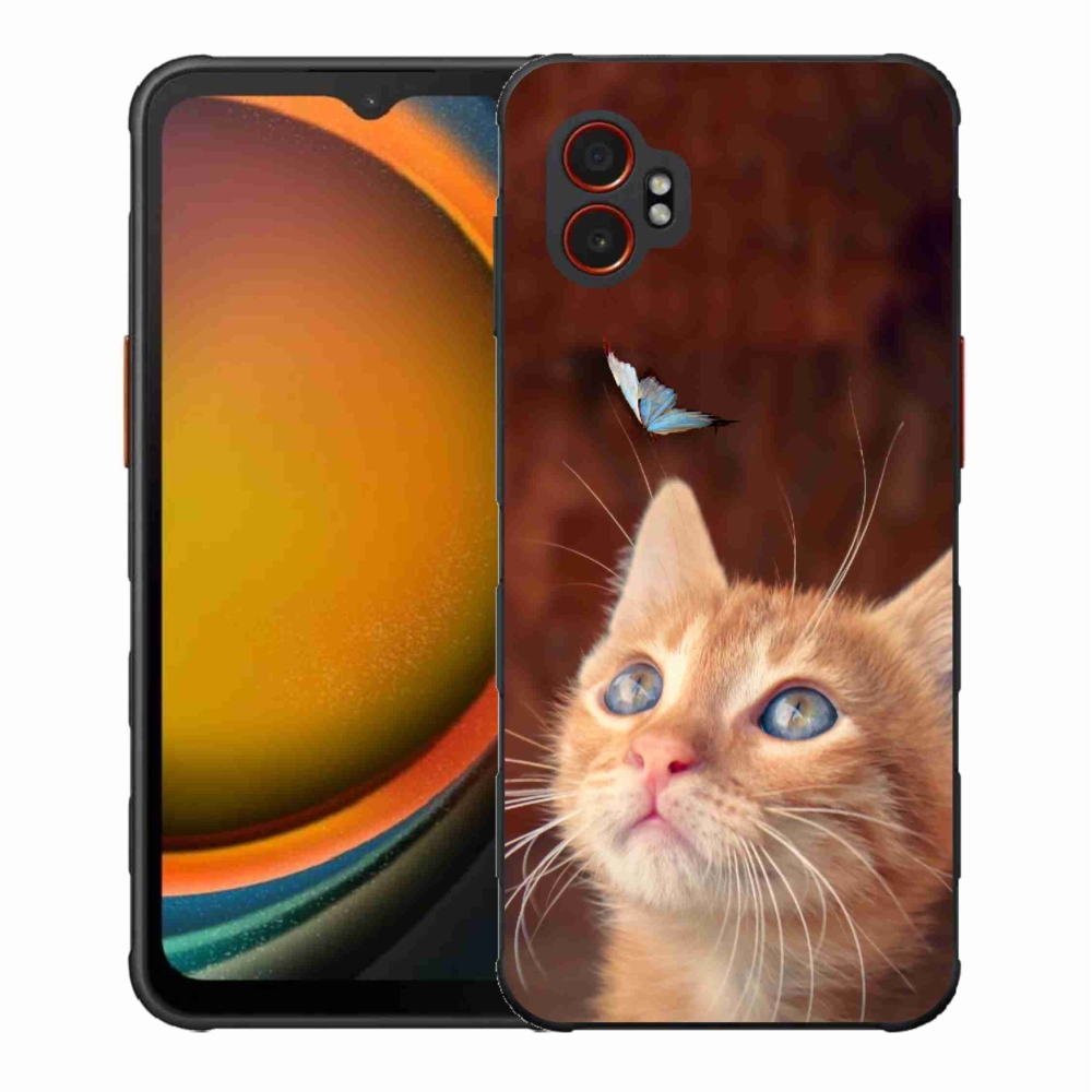 Gélový kryt mmCase na Samsung Galaxy Xcover 7 Pro - motýľ a mačiatko