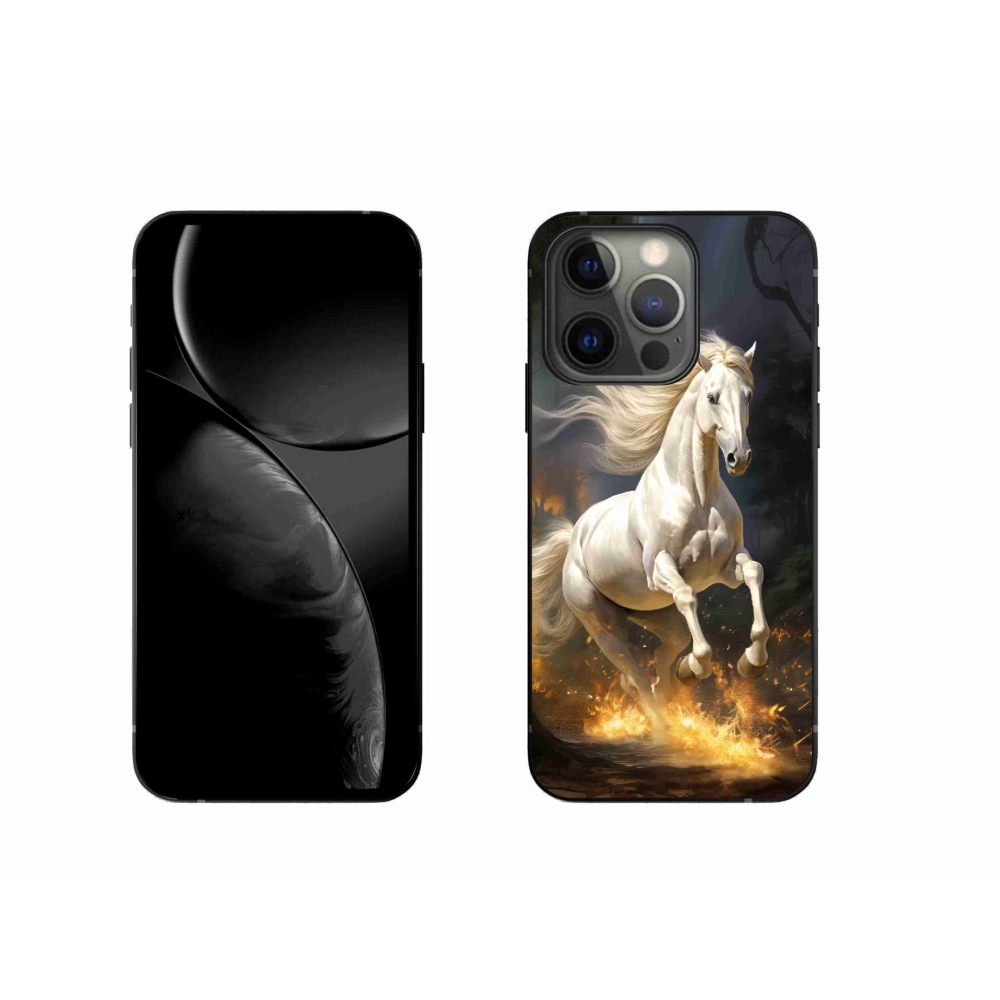 Gélový kryt mmCase na iPhone 13 Pro - biely kôň 2