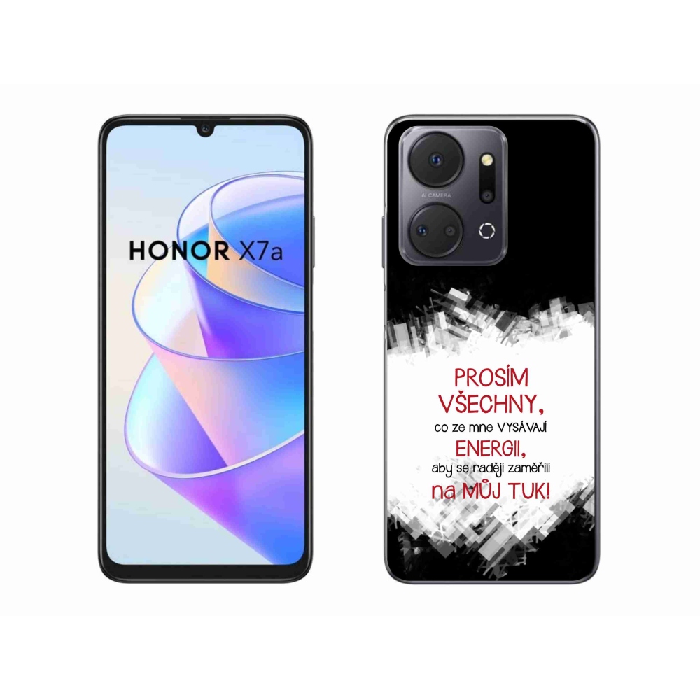 Gélový kryt mmCase na Honor X7a - vtipný text 1 červený