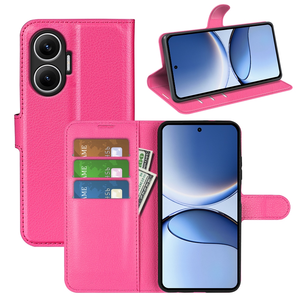 Litchi knižkové puzdro na Xiaomi Poco F7 5G - rose
