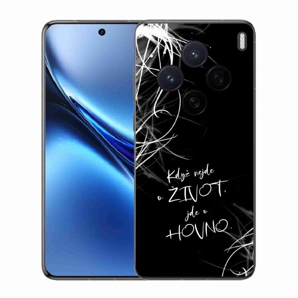 Gélový kryt mmCase na Vivo X200 5G - vtipný text 16 čierne pozadie