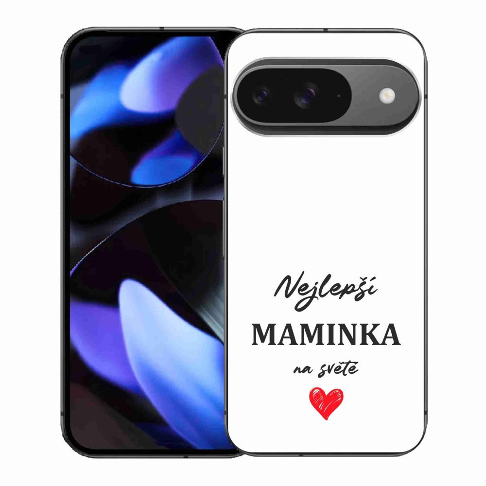 Gélový kryt mmCase na Google Pixel 9/9 Pro - najlepšia mamička 1 biele pozadie