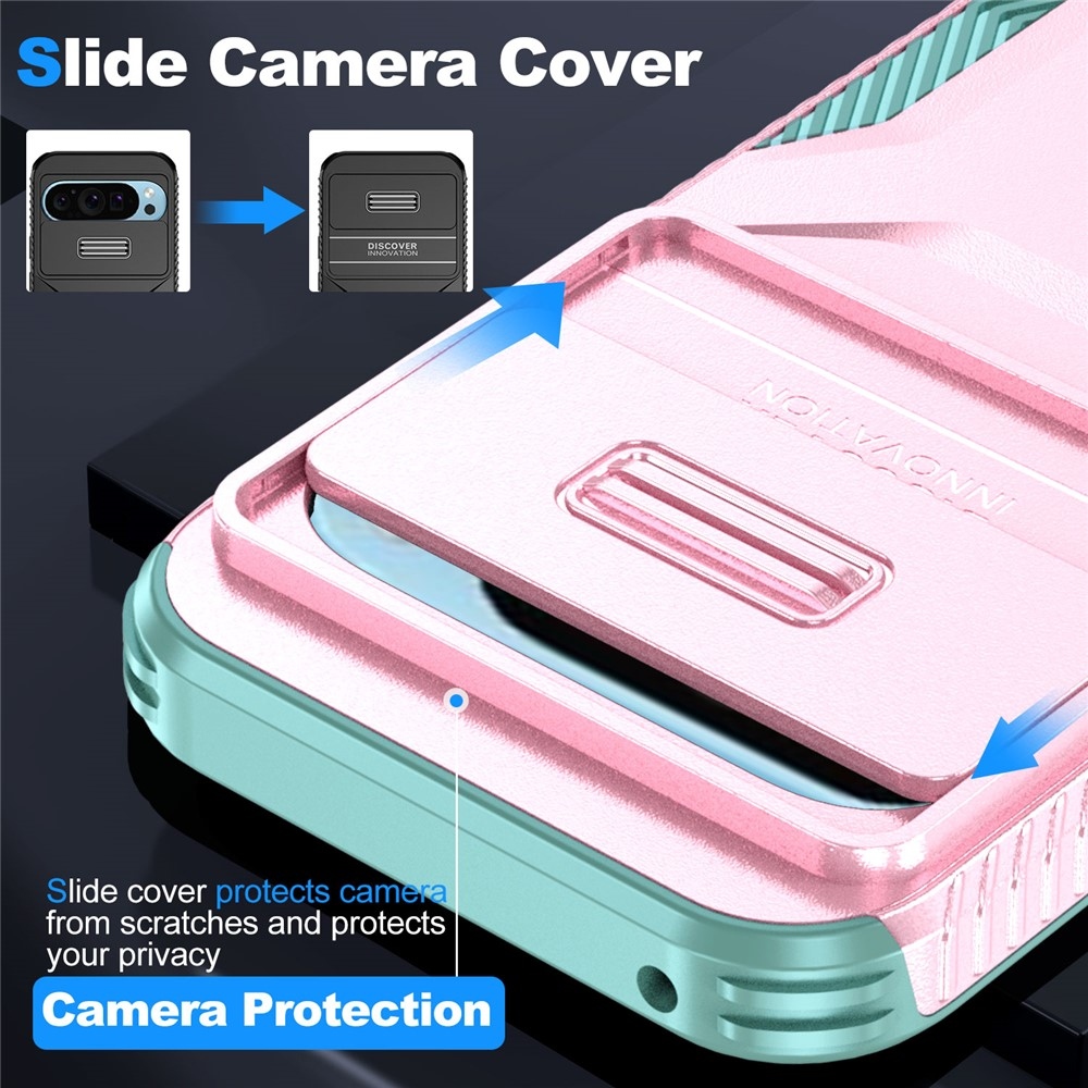 Lid odolný kryt na Google Pixel 10 Pro - ružový/modrozelený