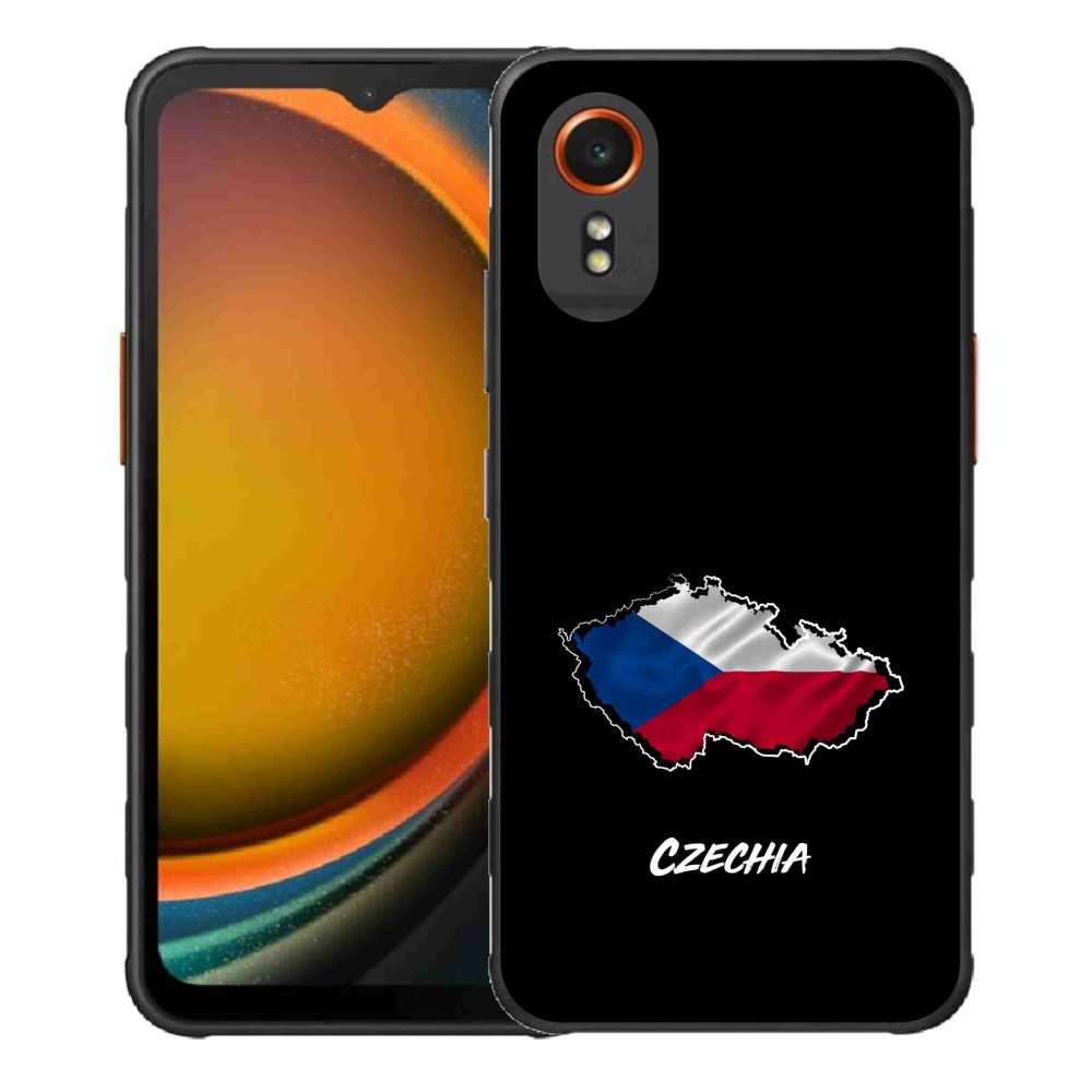 Gélový kryt mmCase na Samsung Galaxy Xcover 7 - Czechia čierne pozadie