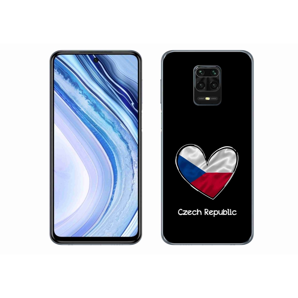 Gélový kryt mmCase na Xiaomi Redmi Note 9S - vlajka srdca čierne pozadie