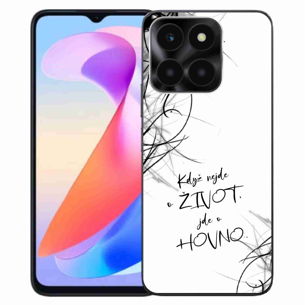 Gélový kryt mmCase na Honor X6a - vtipný text 16 biele pozadie